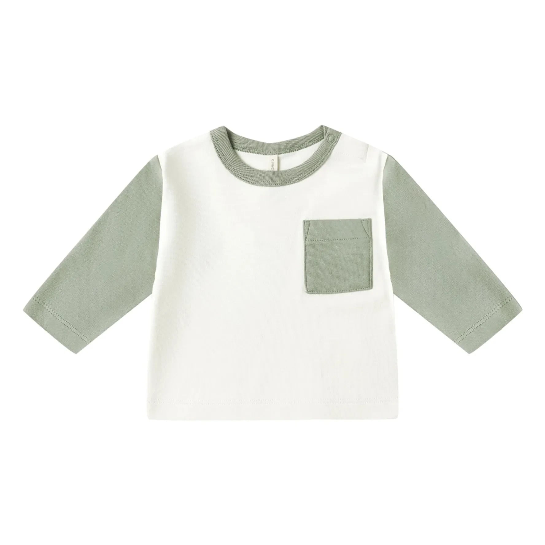 Quincy Mae - Organik pamuk Raglan cepli Tişört | Celadon