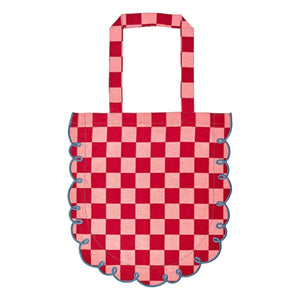 Bitossi - Dama Rosa Vichy Baumwolltasche | Rot