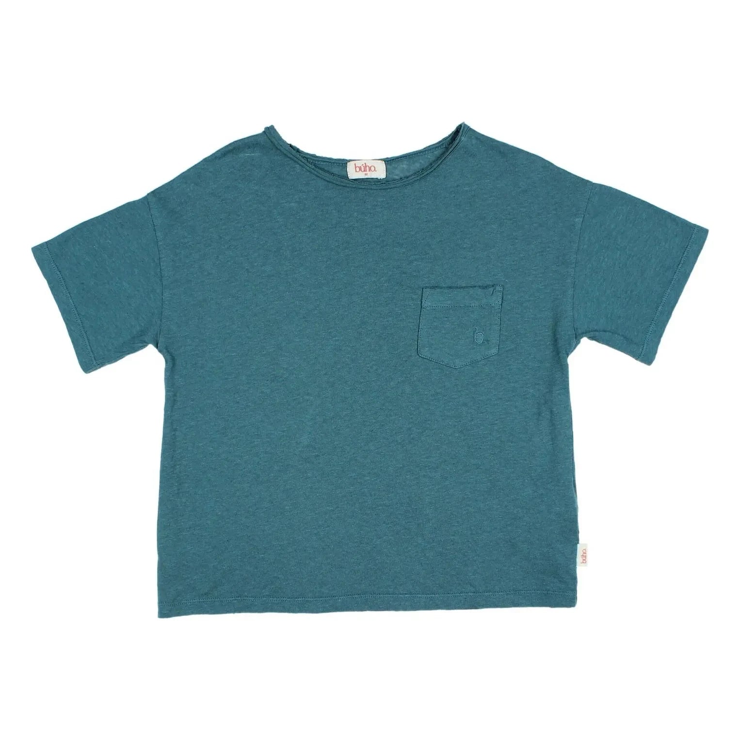 Búho - T-Shirt mit Leinentasche | Peacock Blue