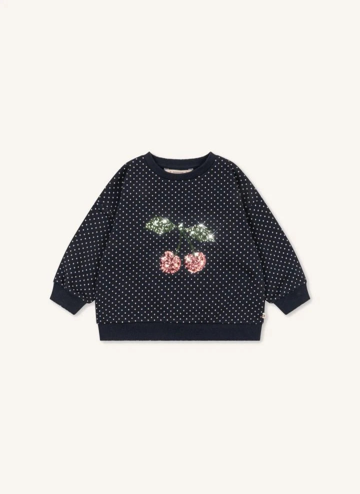 Konges Sløjd - Lou Polka Dot Organik Pamuklu Sweatshirt | Lacivert