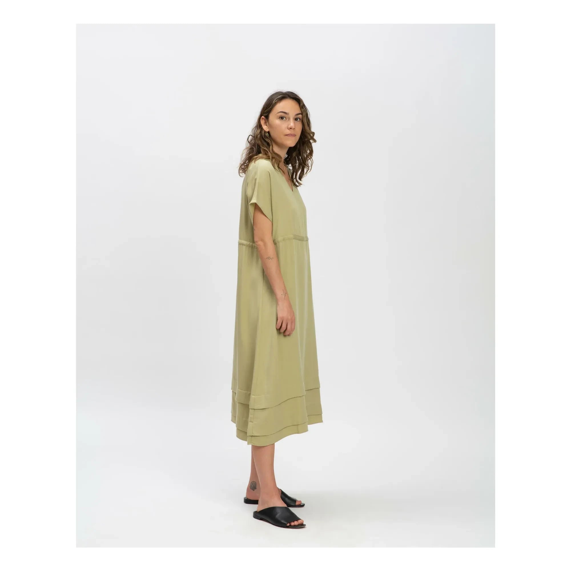 Matona - Tencel elbise | Soluk sarı