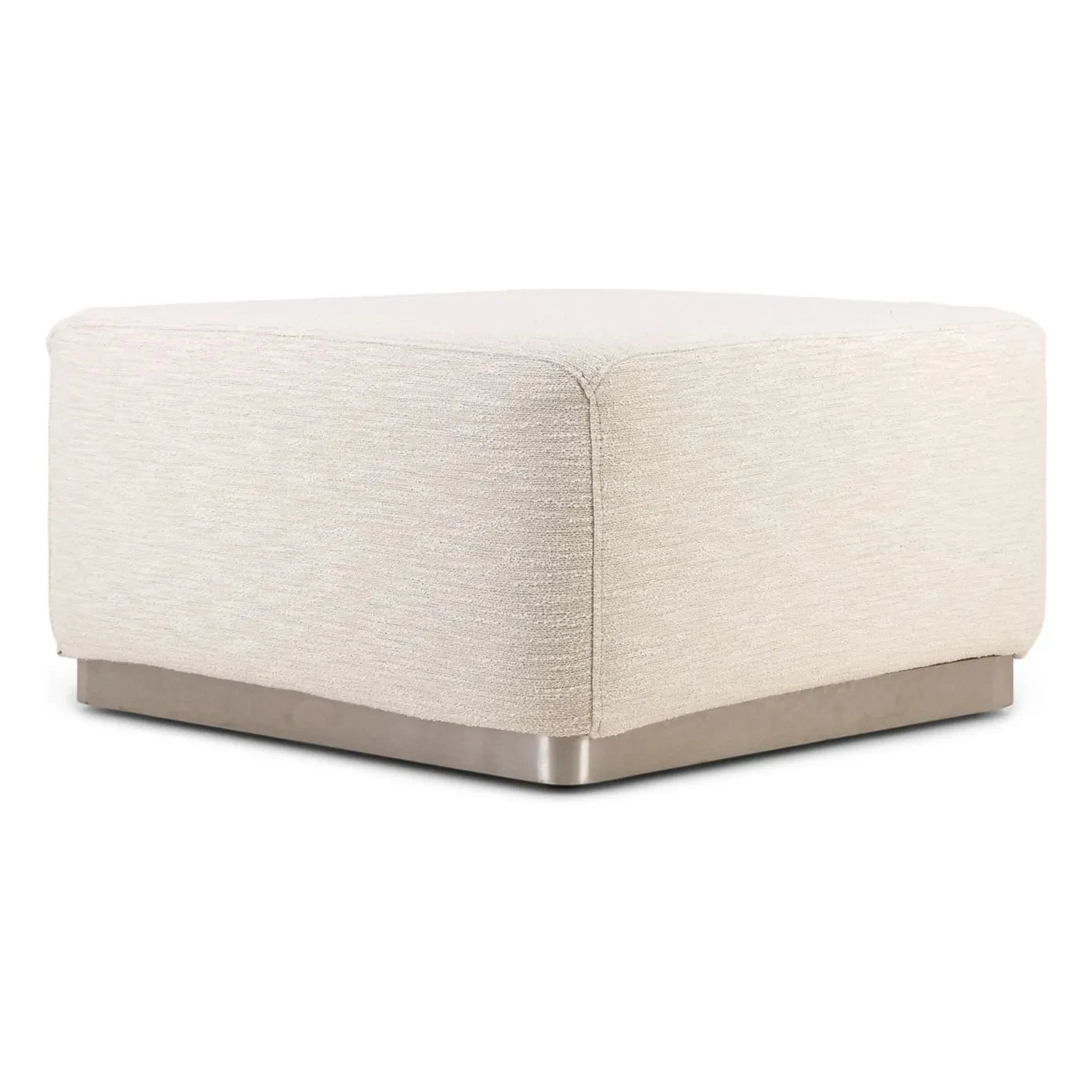 The Socialite Family - Runder Webstoff-Pouf | Creme