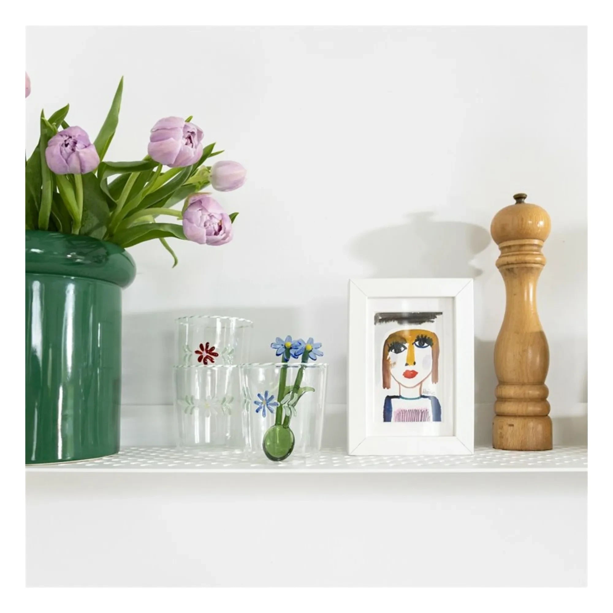 &Klevering - Flora Bardaklar - 2'li Set | Kırmızı