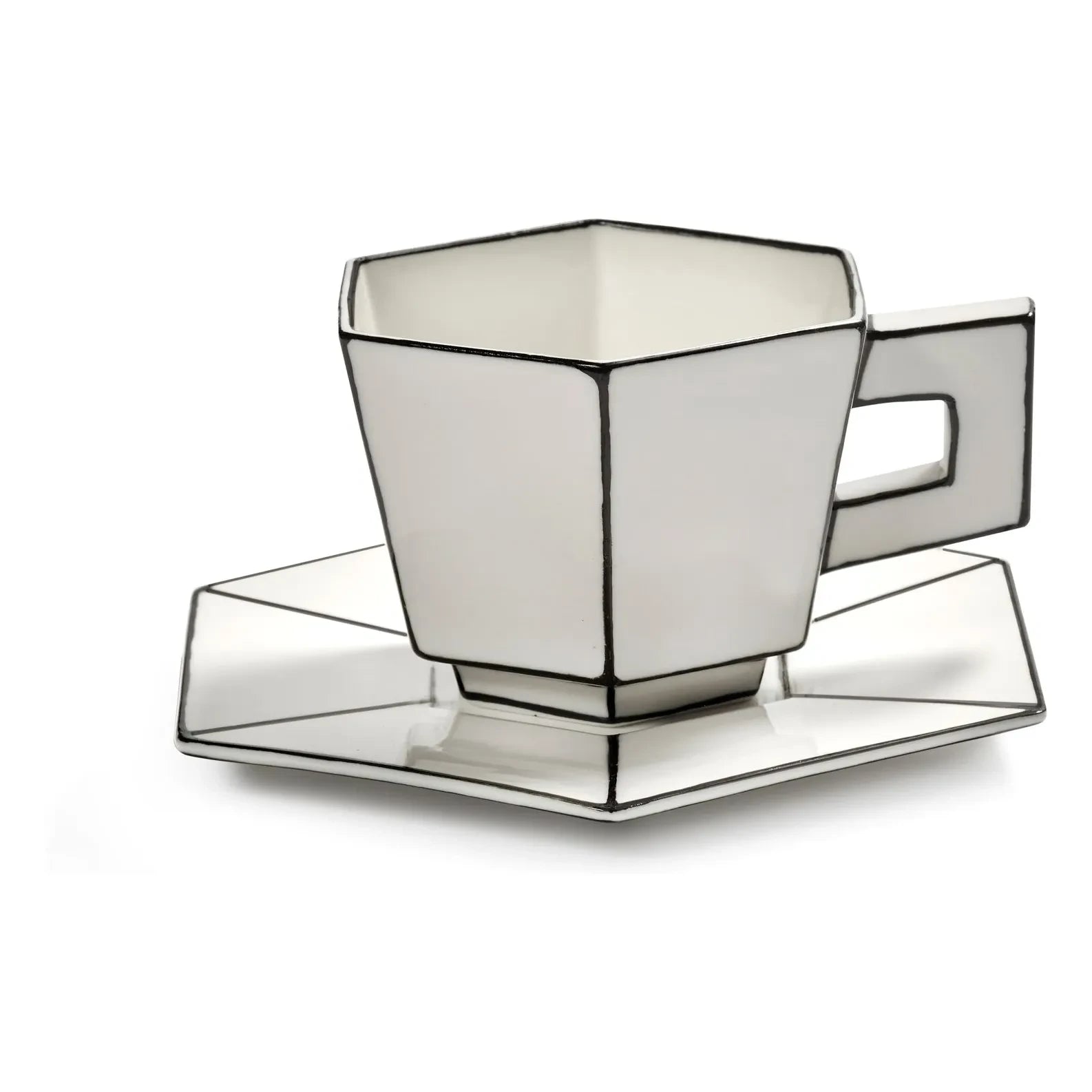 Serax - Annabet Philips cup and saucer set - Set of 2 | Noir/Blanc