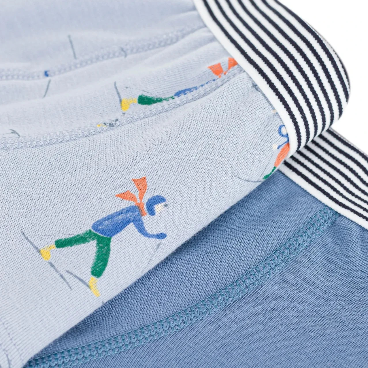 Petit Bateau - 2'li Organik Pamuklu Kayak Boxerları | Mavi