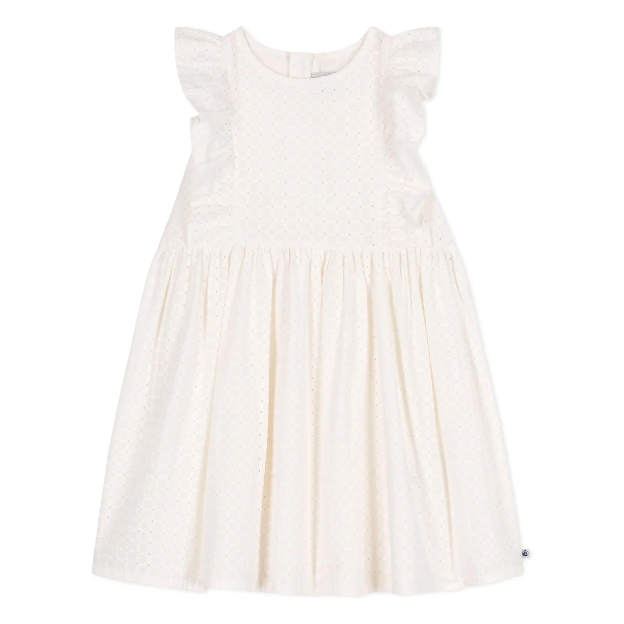 Petit Bateau - Dress Brendice Broderie Anglaise Organik pamuk | Beyaz