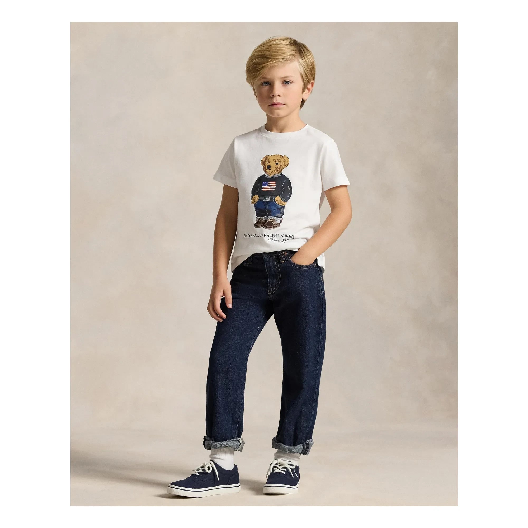 Ralph Lauren - Bear Jersey Tişört | Beyaz