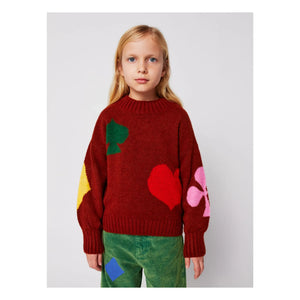 Bobo Choses - Wollpullover mit Herzmuster | Rot