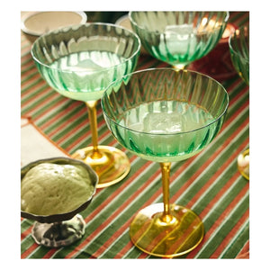 Anna + Nina - Jazzy champagne glasses - Set of 2 | Green
