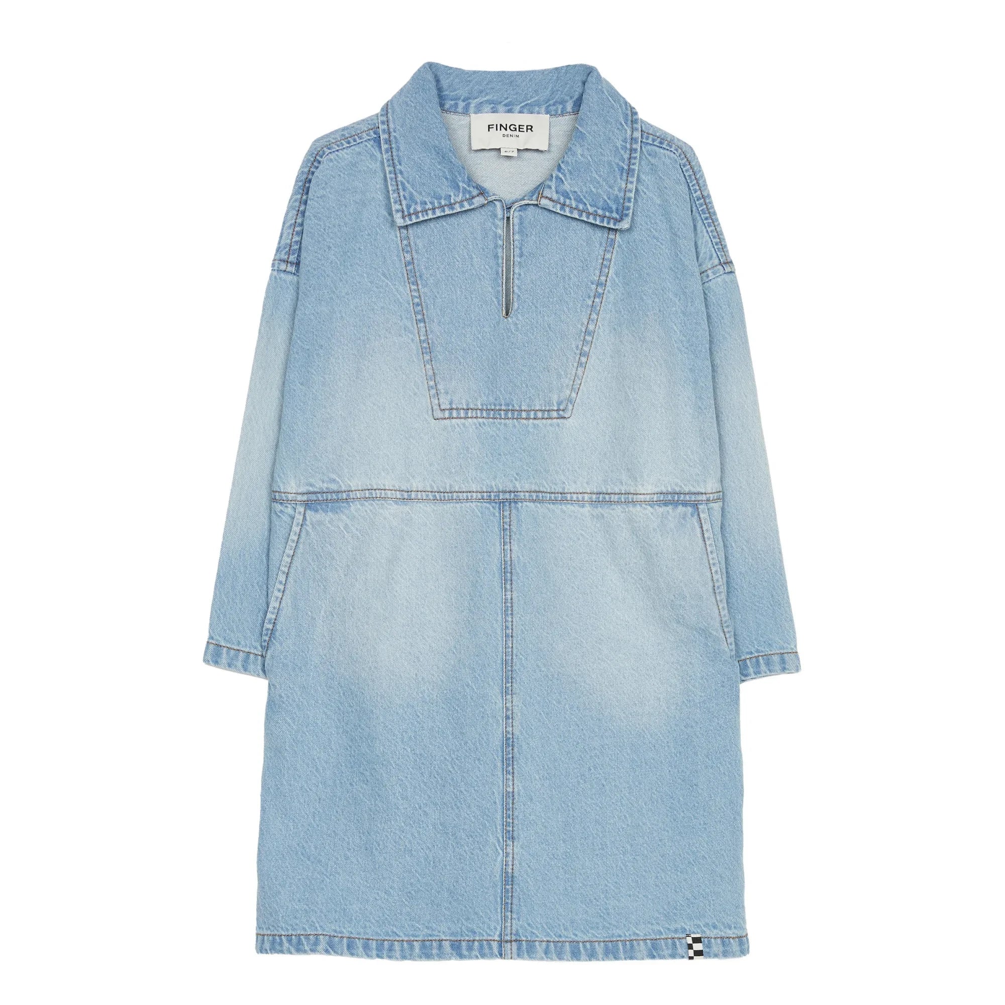 Finger in the nose - Olga elbise | Yıkanmış denim
