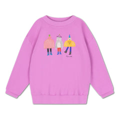 Repose AMS - Oversized Sweat Cozydrop Oiseaux Organik Pamuk | Pembe