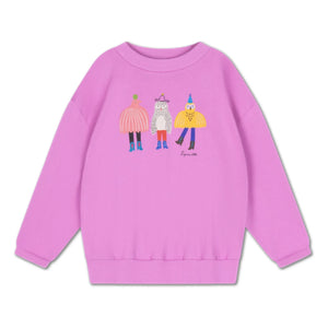 Repose AMS - Oversized Sweat Cozydrop Oiseaux Organik Pamuk | Pembe