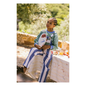 Favorite People - Gestreifter Capri-Overall | Blau