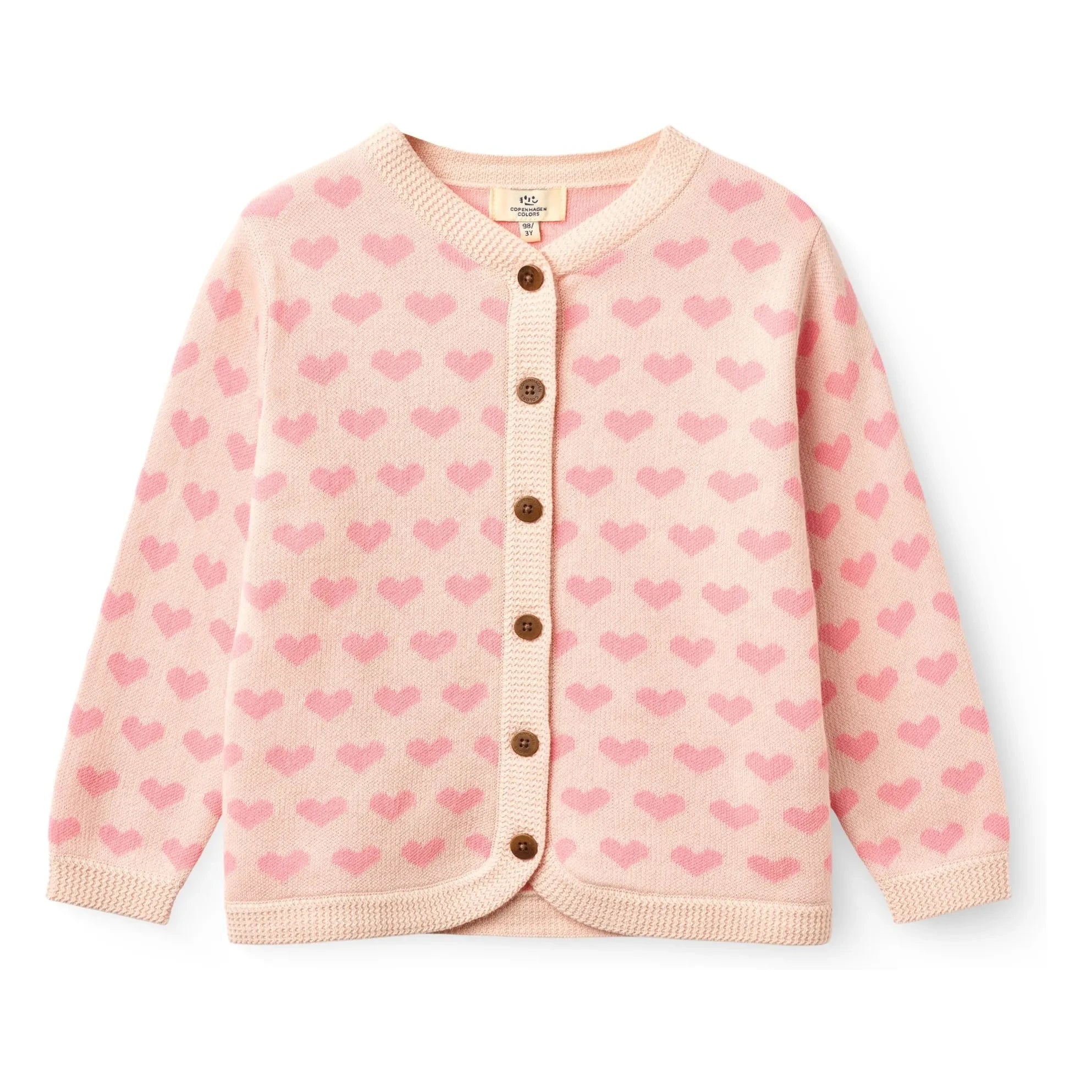 Copenhagen Colors - Organic Cotton Heart Cardigan | Pink