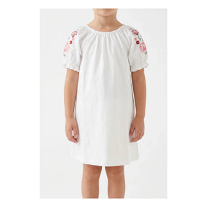 Babe & Tess - Carola Kleid mit Kettenstickerei | Ecru