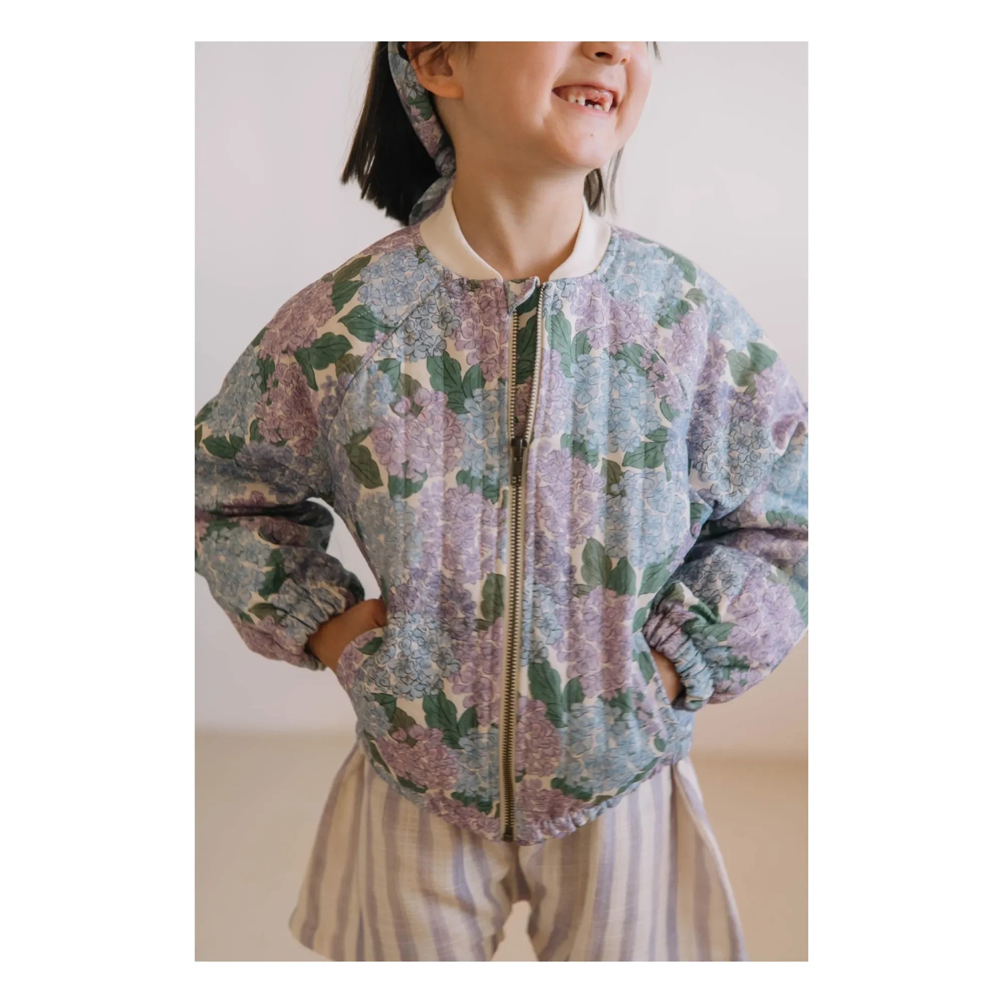 Studio Bohème - Léon Flowers Organik Pamuk Bomber Mont | Lila