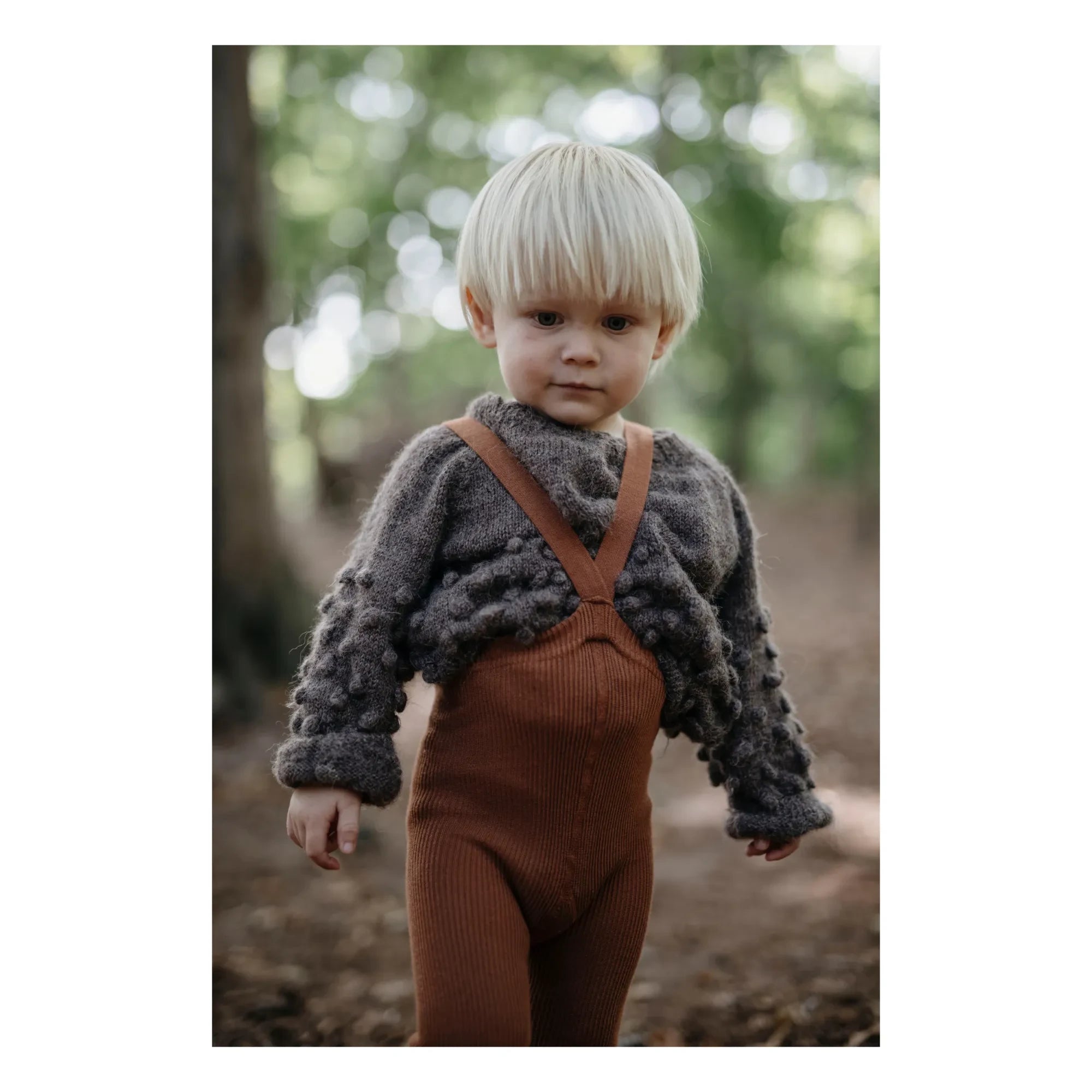 Silly Silas - Organic Cotton Striped Tights | Rust Red