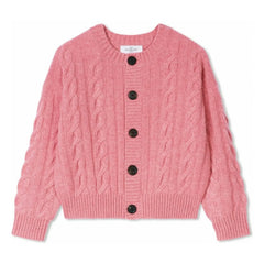 Bompard - Kaschmir-Cardigan mit Zopfmuster | Rosa