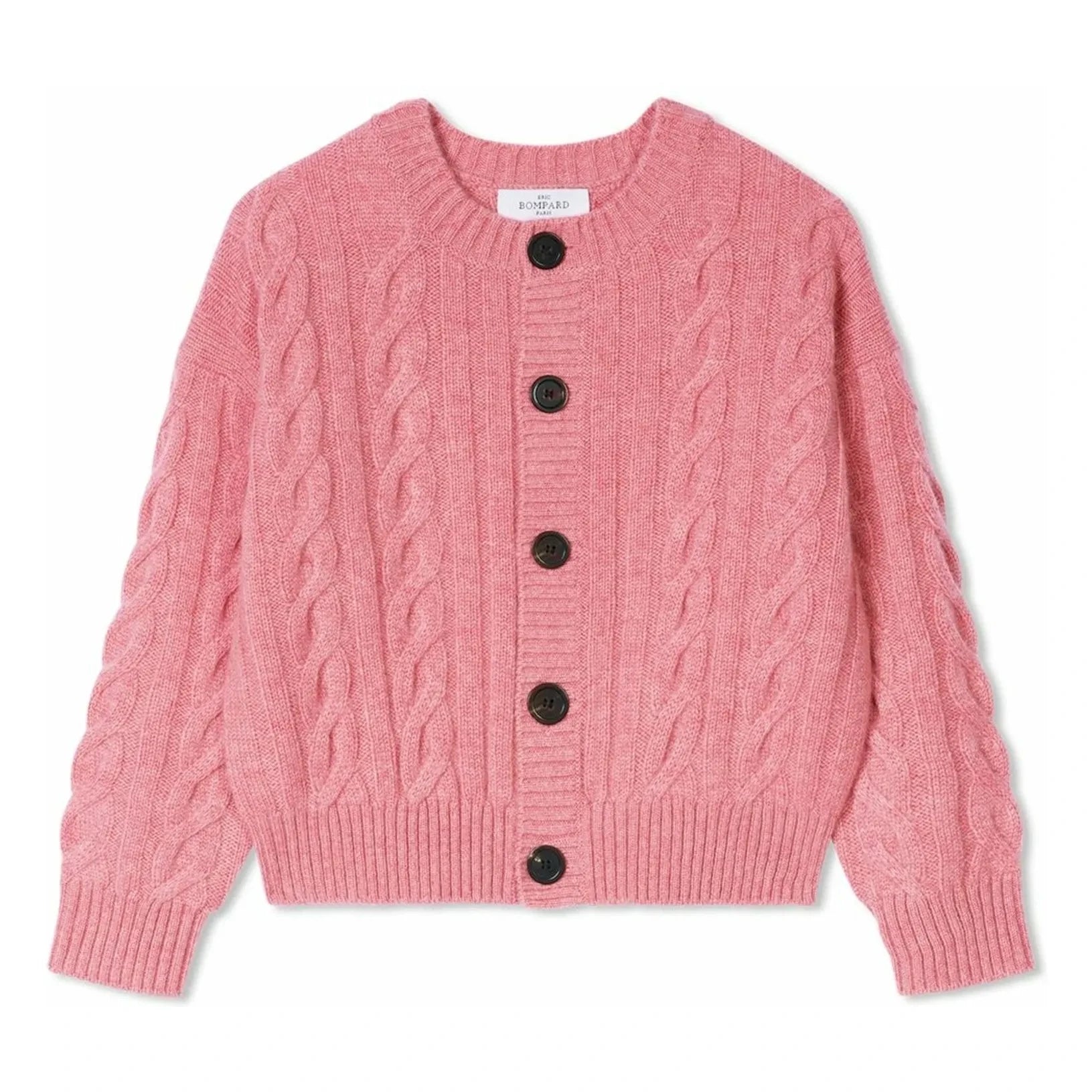 Bompard - Kaschmir-Cardigan mit Zopfmuster | Rosa
