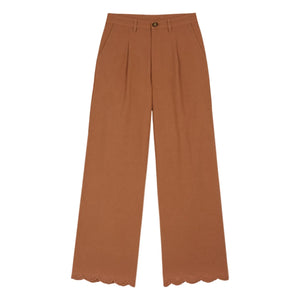 Emile et Ida - Embroidered Cotton Pants | Brown