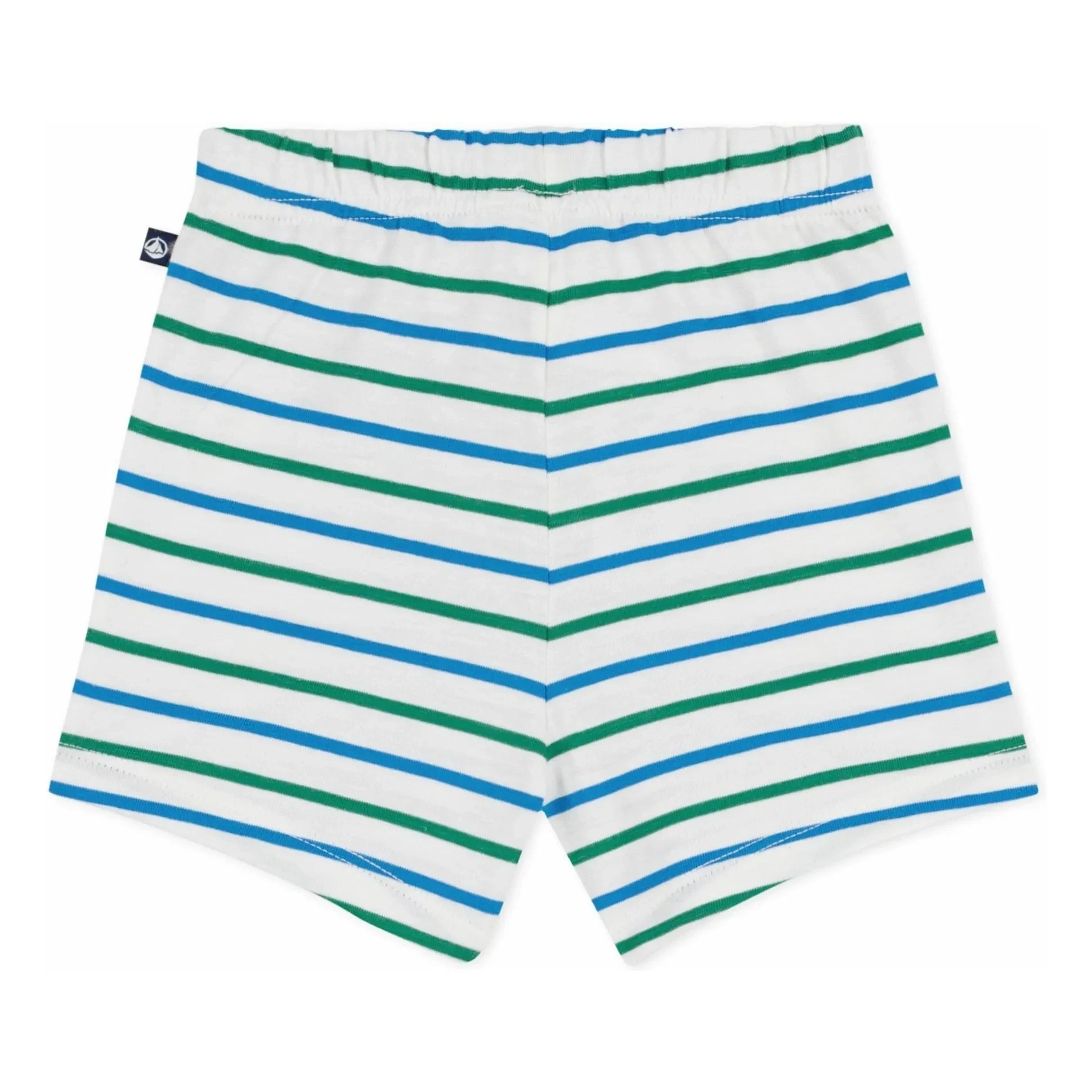 Petit Bateau - Çizgili polar şort | Beyaz