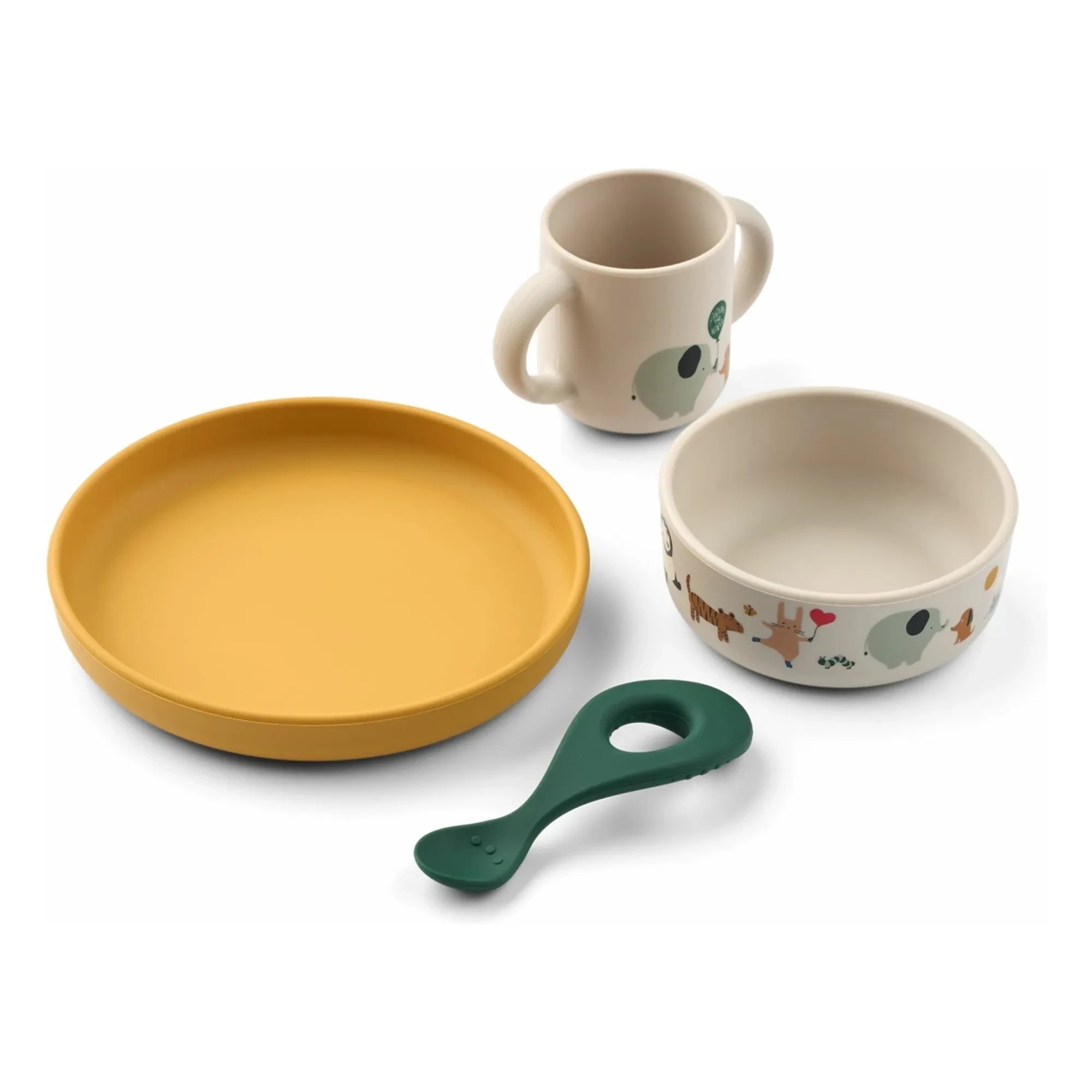 Liewood - Vivi silikon tabak seti - 4'lü set | Around the world/Sandy