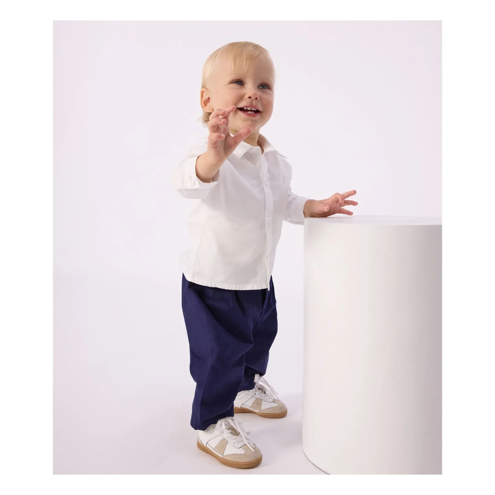 Petit Bateau - Düz Dokuma Pantolon | Koyu Mavi