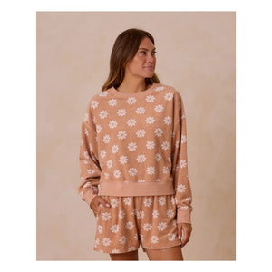 Rylee + Cru - Floral Terry Sweatshirt | Orange