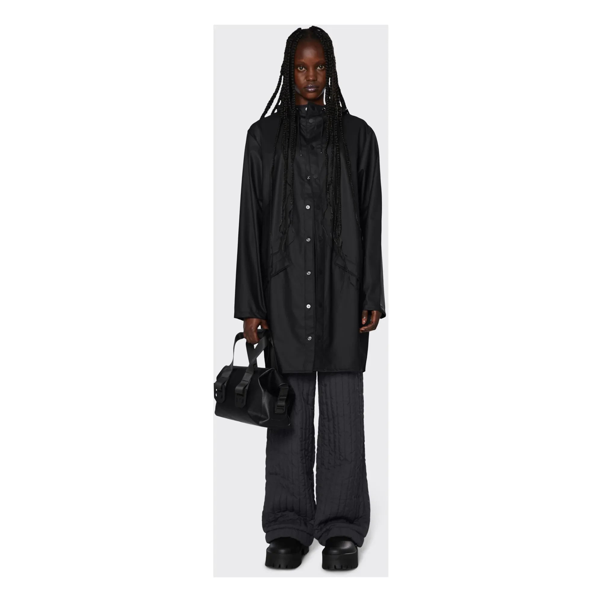 Rains - Unisex Uzun Su Geçirmez Waxcoat | Siyah