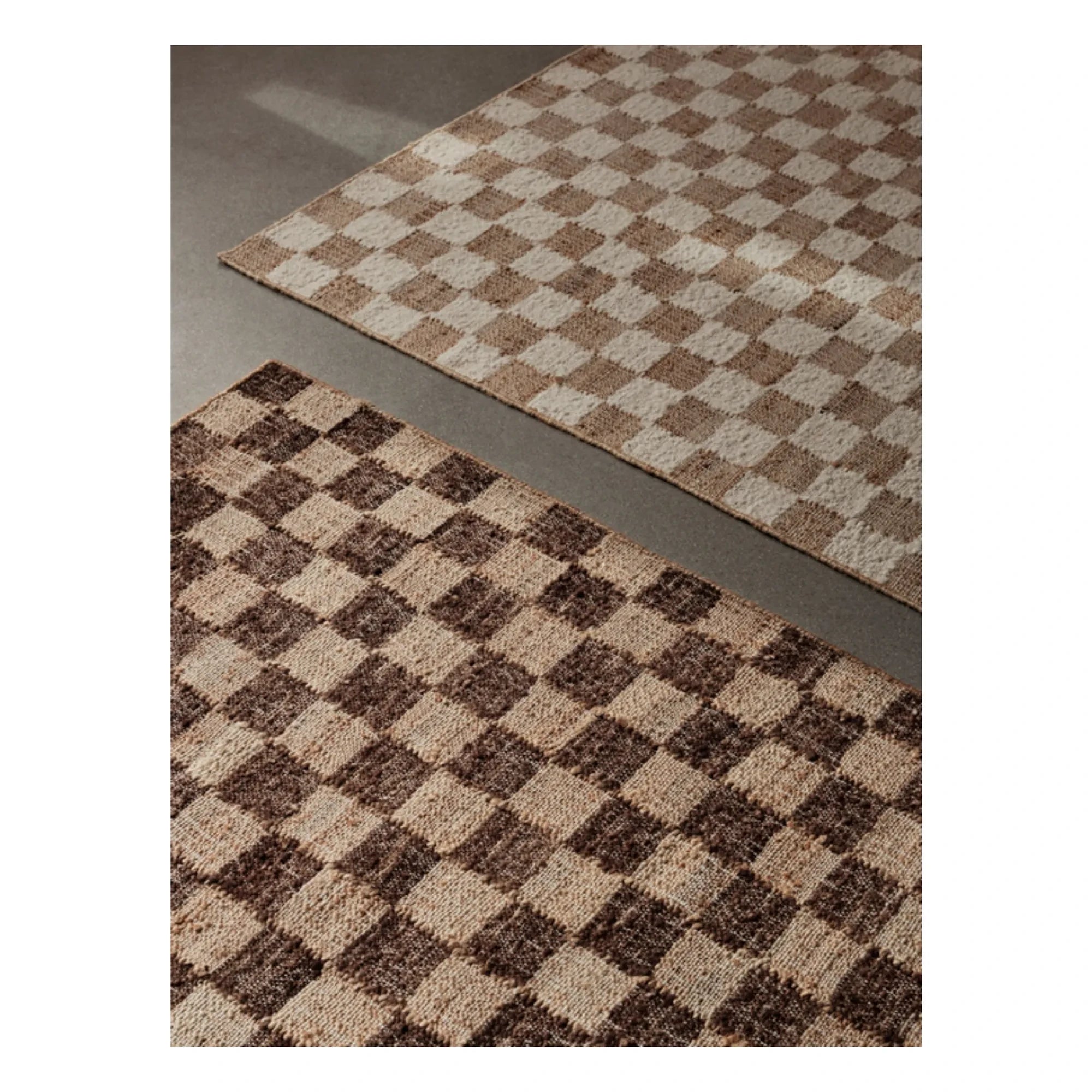 Ferm Living - Ekose yün ve jüt halılar | Krem