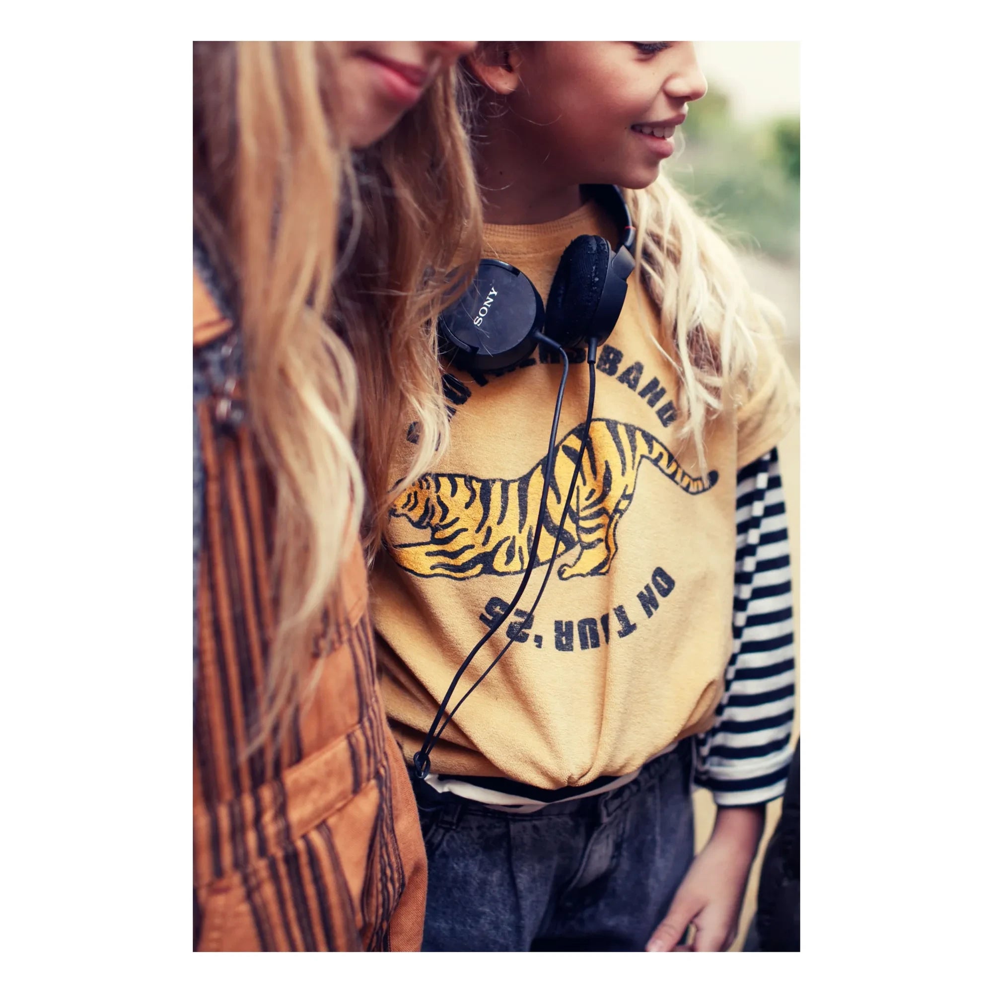 Piupiuchick – T-Shirt mit Tigerprint, Frottee, Bio-Baumwolle | Senf