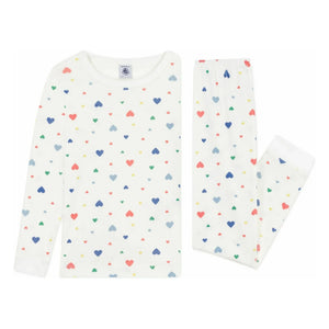 Petit Bateau - Kalpli Organik Pamuk Elastik Pijamalar | Beyaz
