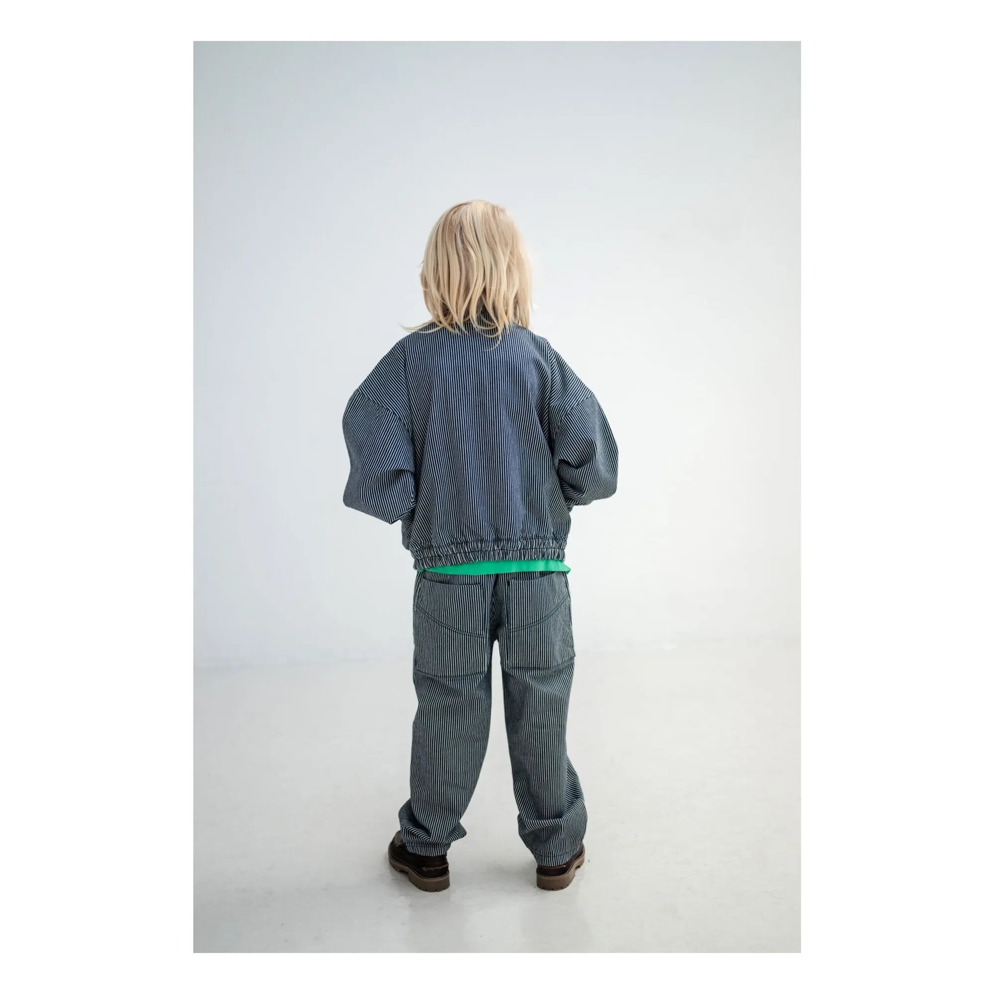 Repose AMS – Gestreifte Bio-Baumwoll-Windjacke | Blau