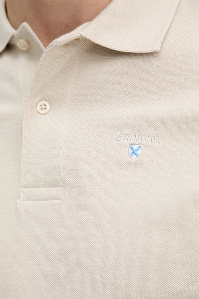 Barbour yakalı erkek pamuklu tişört ESSENTIALS