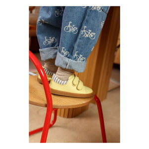 Lazare - Mahaut Gestreifte Vintage Sneaker | Blassgelb