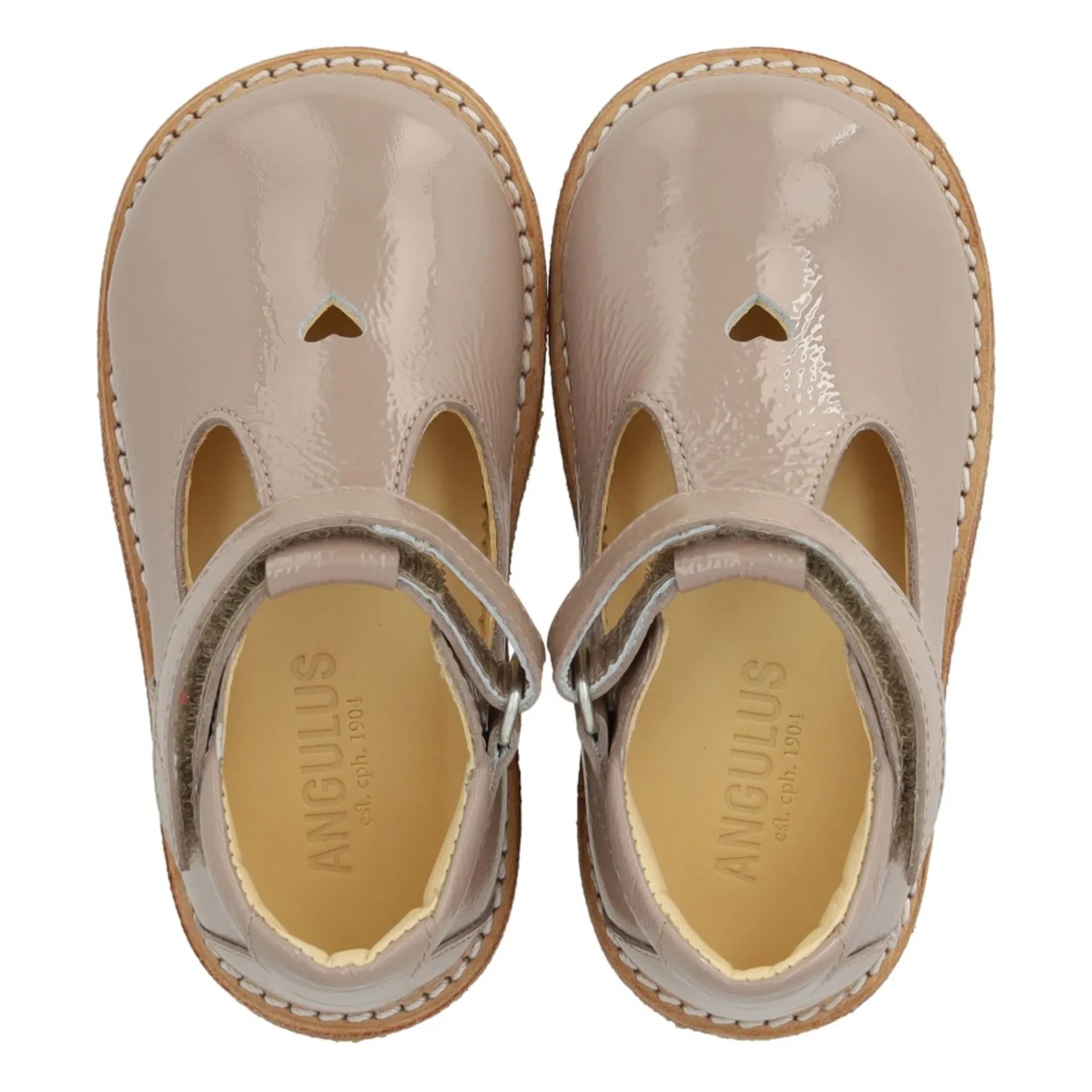 Angulus - Klassische Baby-Schuhe mit Herzmotiv | Hellrosa