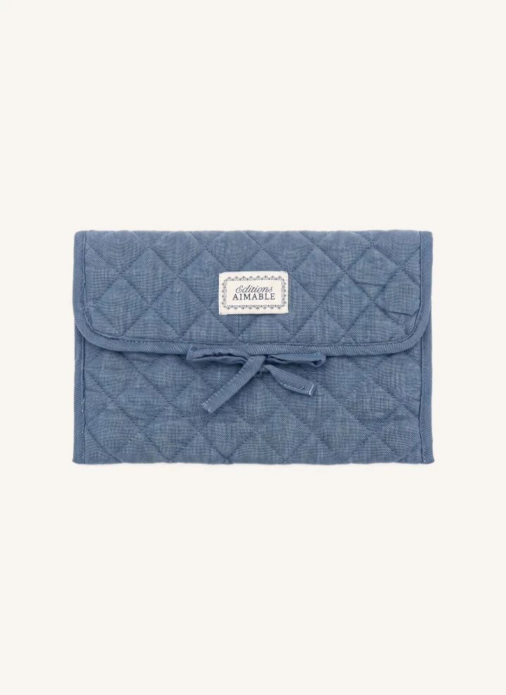 Editions Aimable - Palmyre Baby Changing Bag | Blue Chambray