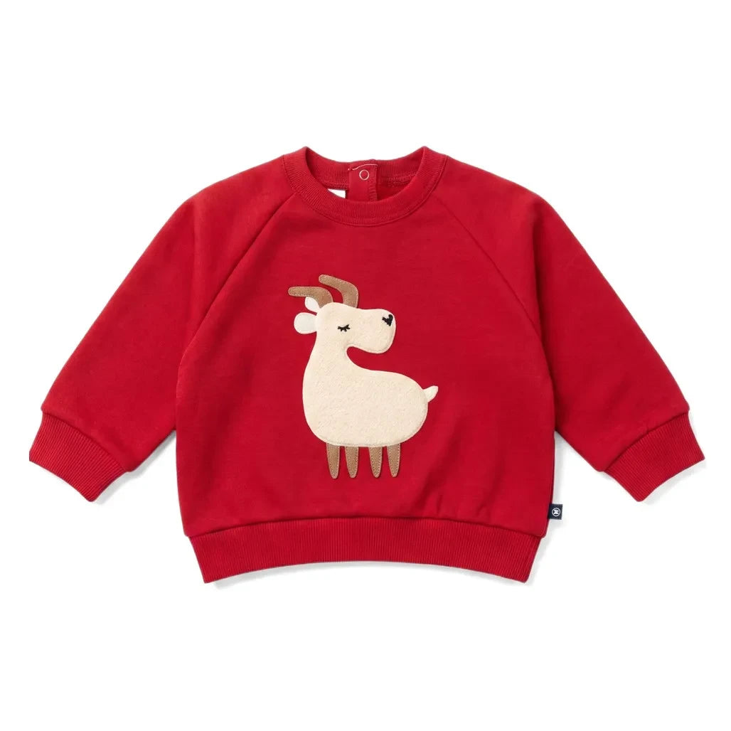 Petit Bateau - Reindeer sweatshirt | Dark red