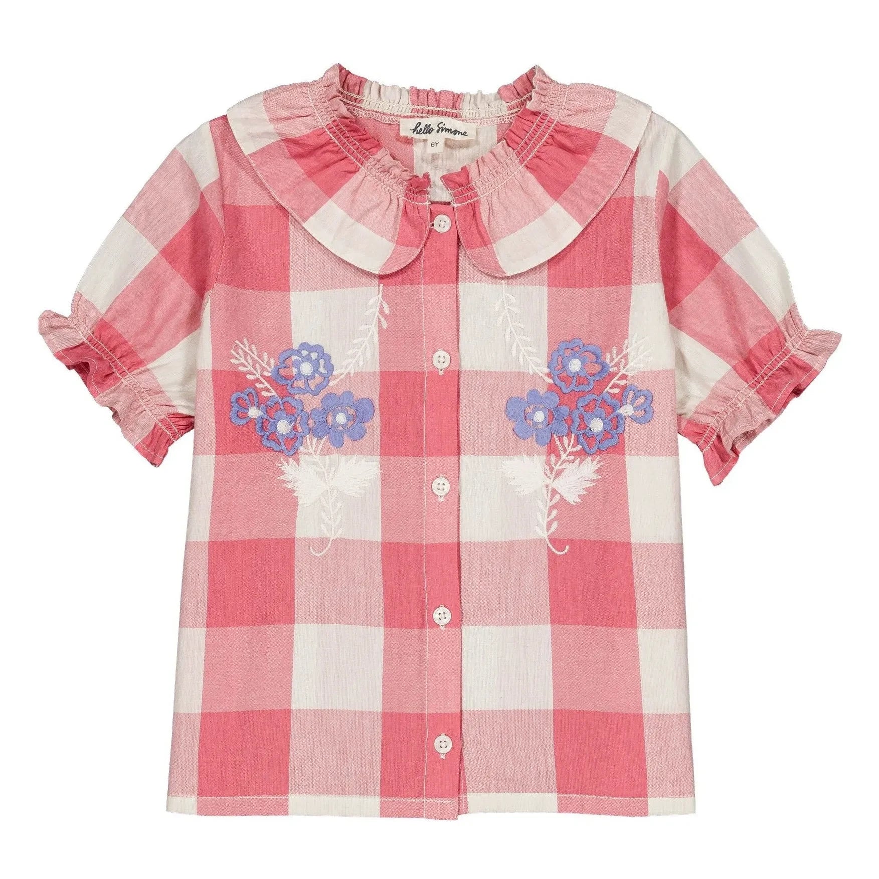Hallo Simone – Carlina Carreaux Bluse | Rosa