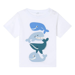 Stella McCartney Kids - Wal-T-Shirt aus Bio-Baumwolle | Weiß