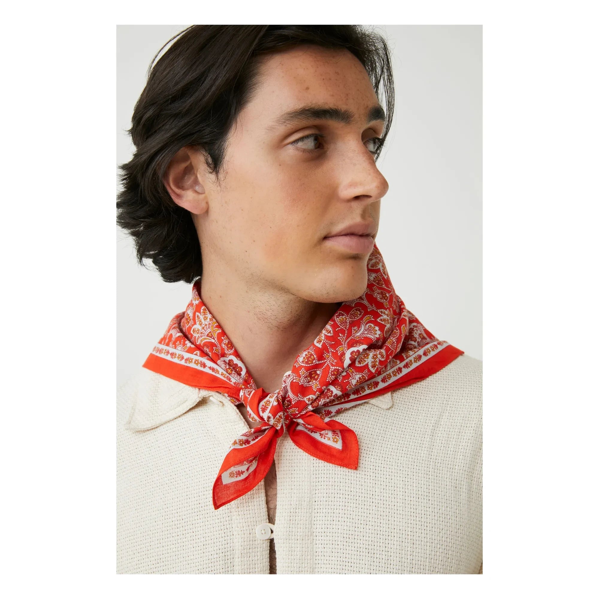 Moismont - India shawl N°764 Cotton | Coral