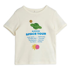 Mini Rodini – Space Tour T-Shirt aus Bio-Baumwolle | Ecru