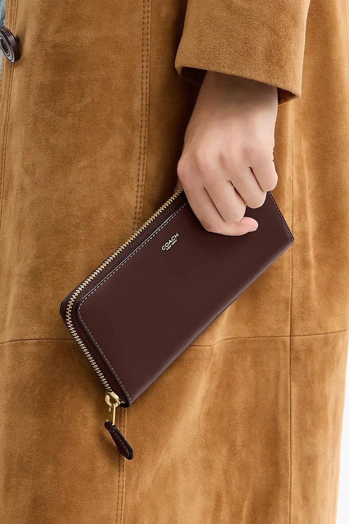 Coach kadın deri cüzdan Accordion Zip