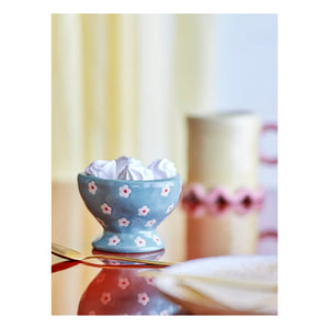 Bloomingville - Çiçek Desenli Stoneware Kase Nini | Mavi