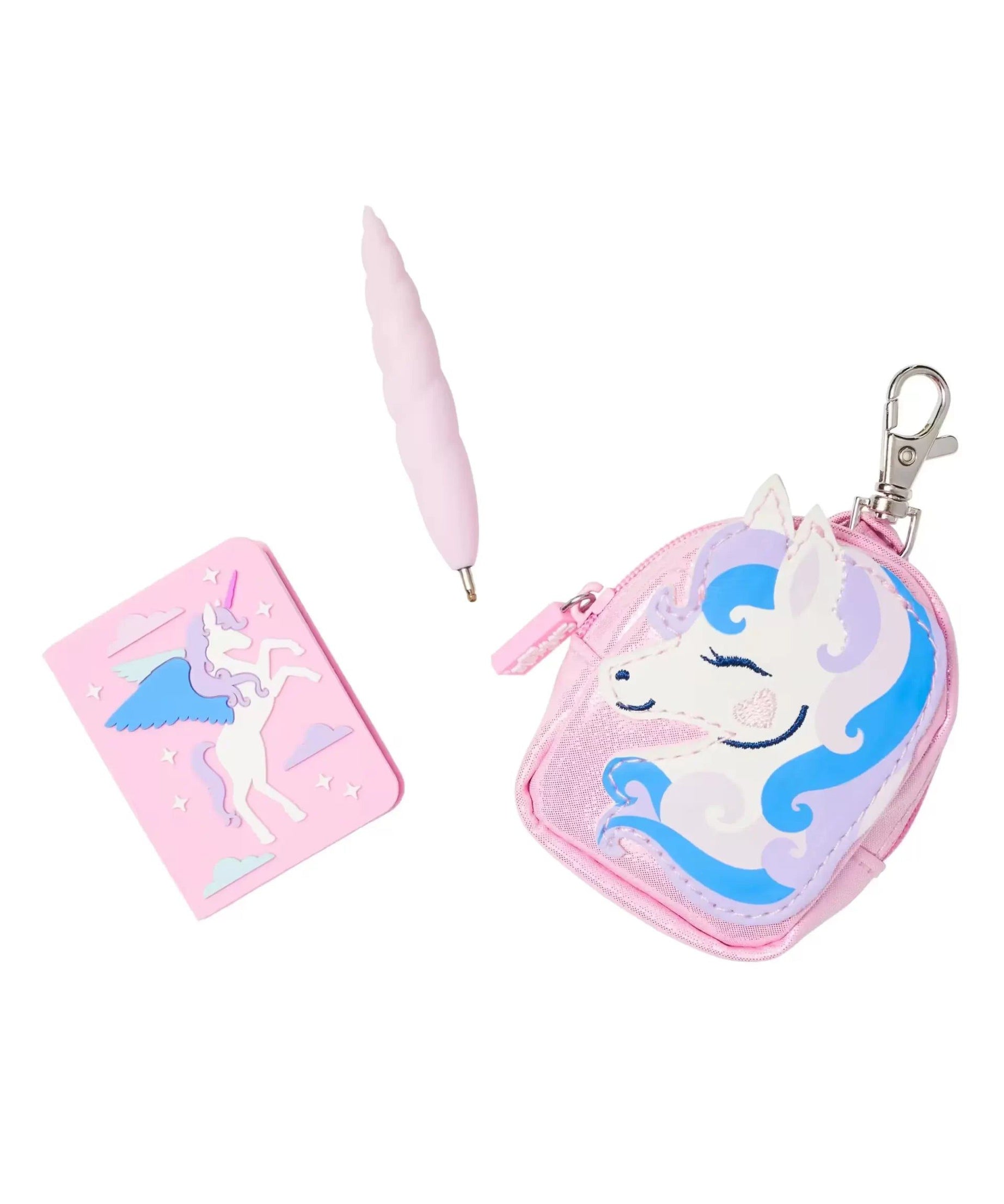 Smiggle - Unicorn Mini Not Defteri Kalemi ve Anahtarlığı-Dinossi