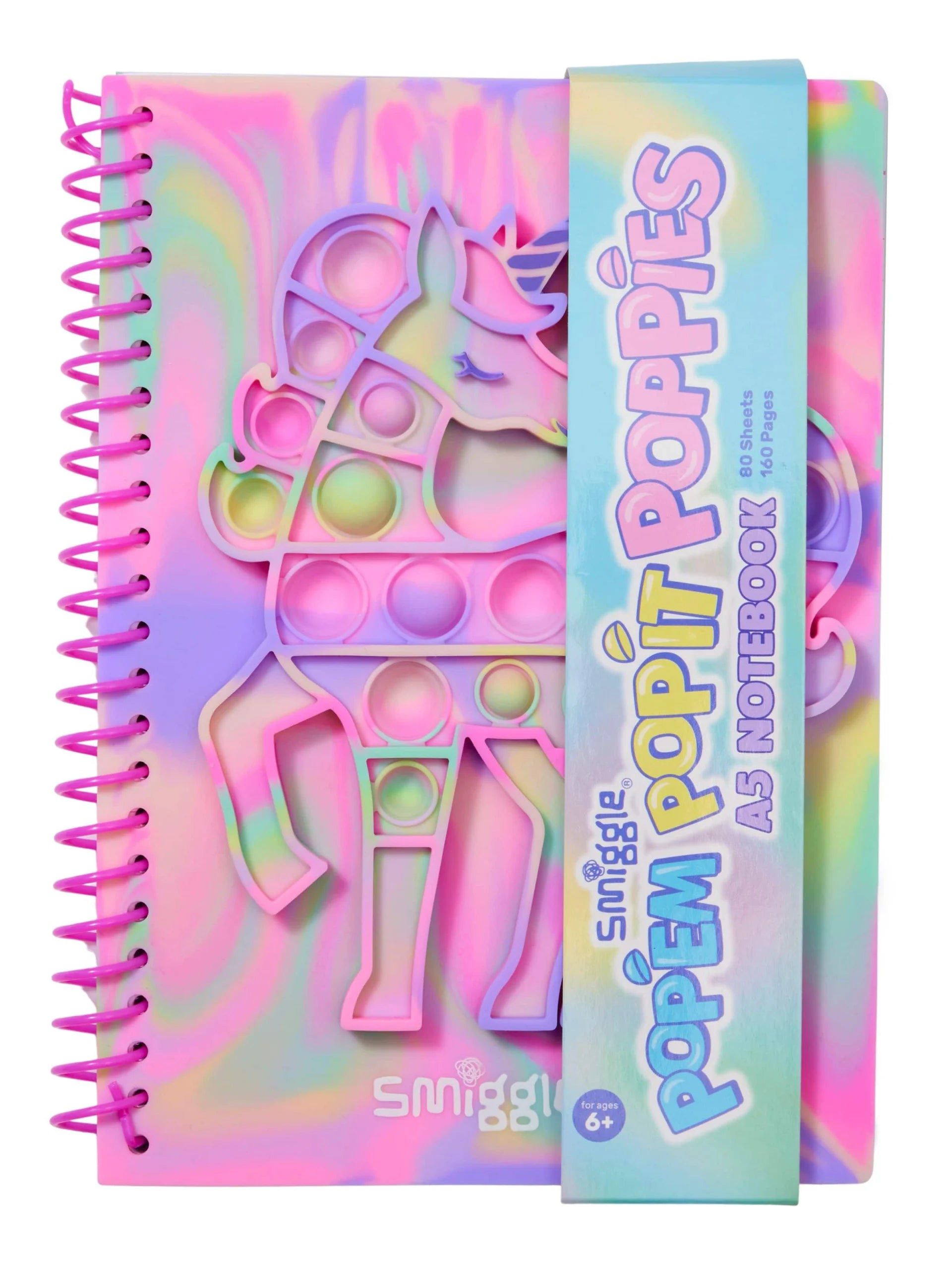Smiggle - Popem Unicorn Popit A5 Çizgili Defter-Dinossi