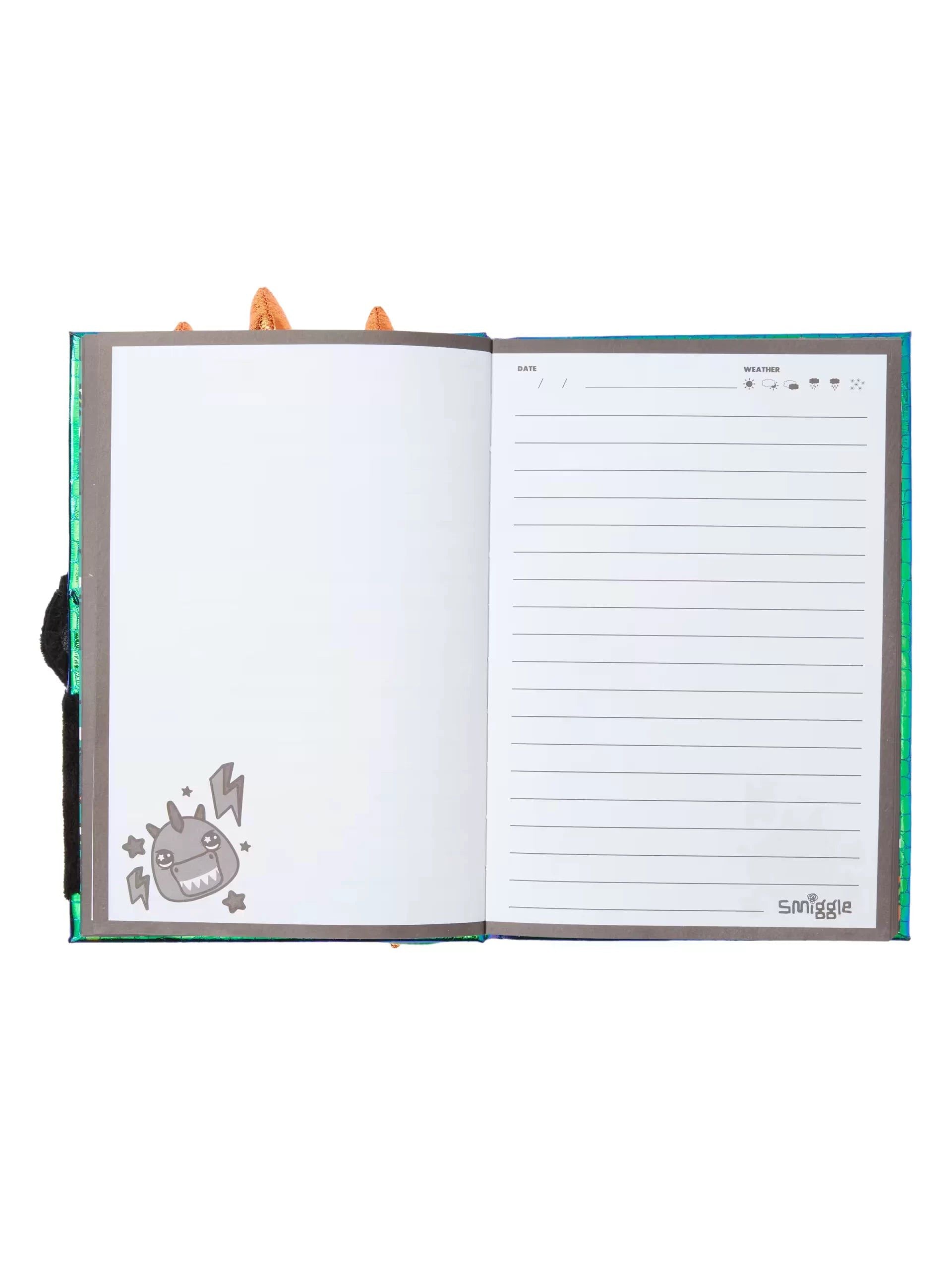 Smiggle - Fluffy Peluş A5 Günlük ve Defter-Dinossi