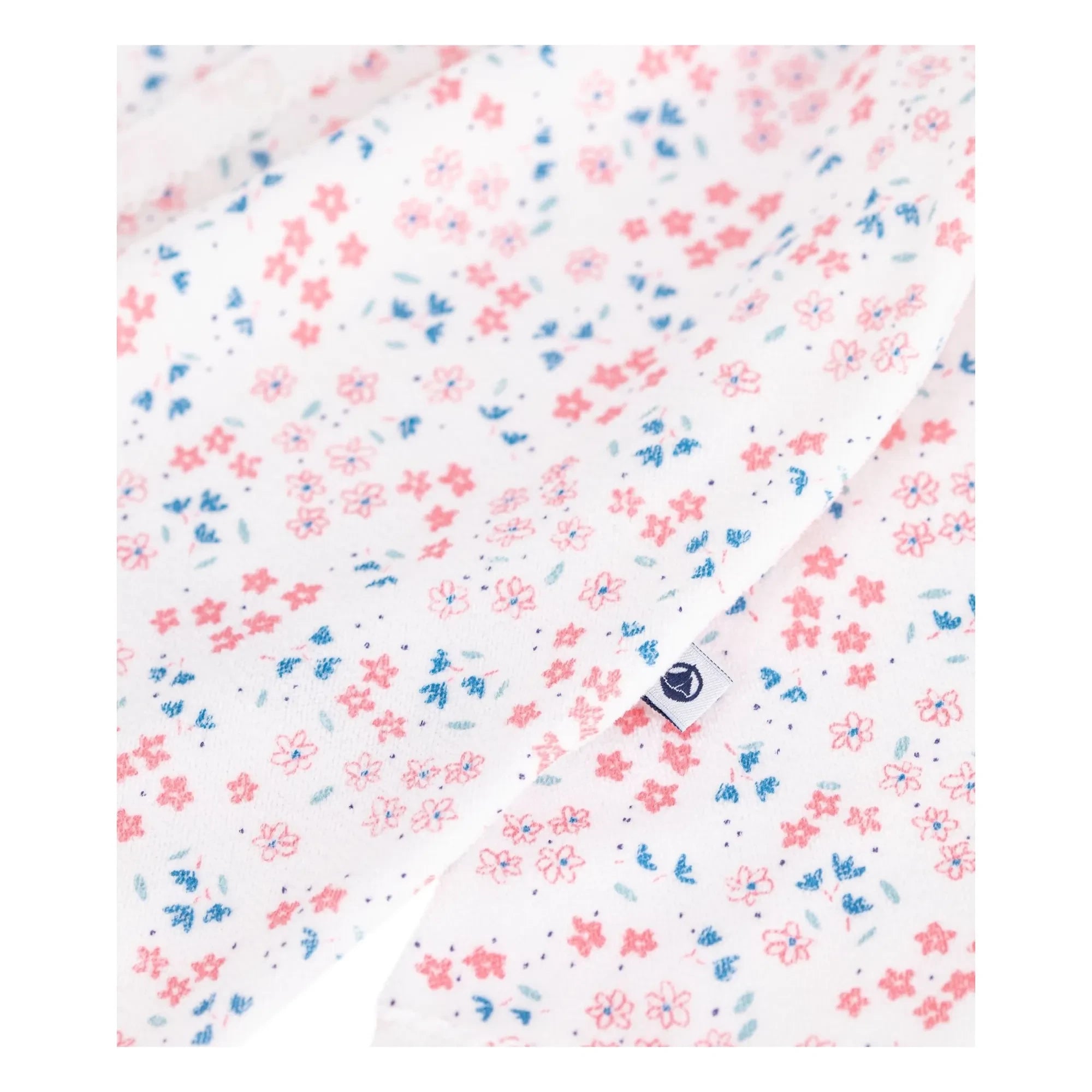 Petit Bateau - Floral Fleece Sleep Suit | White