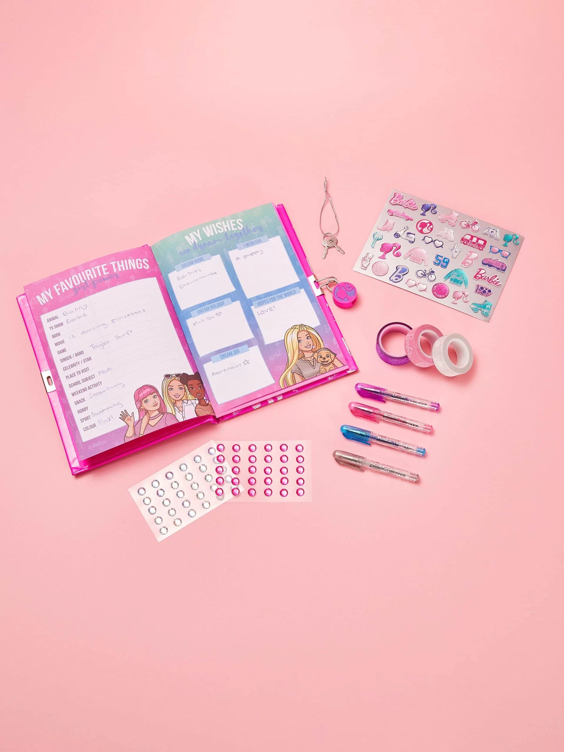 Smiggle - Barbie Kendin Yap Kilitlenebilir Günlük-Dinossi