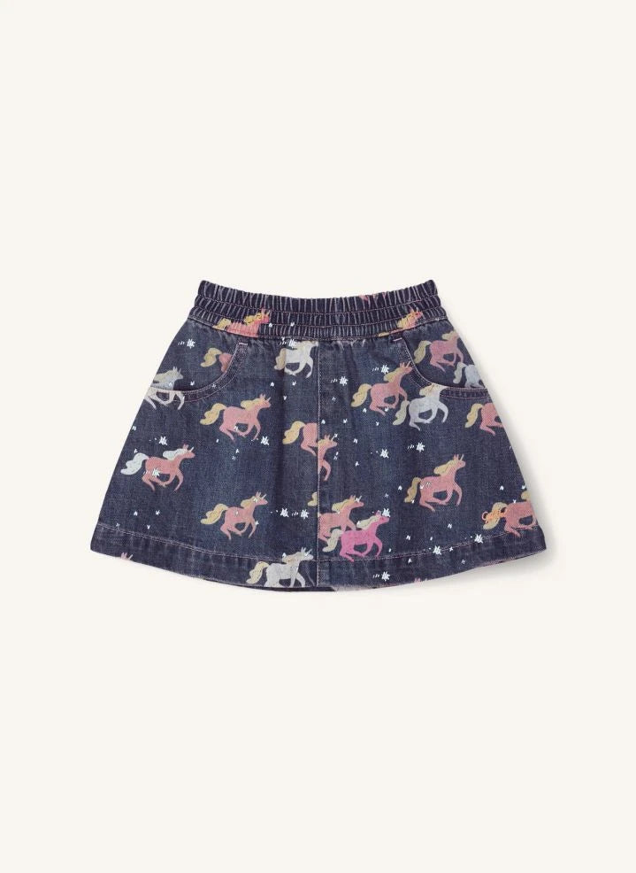 Copenhagen Colors - Organik Pamuk Denim Unicorn Etek | Koyu Mavi